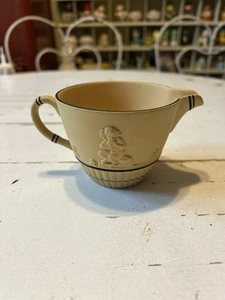 Vintage Wedgwood Porcelain Cameo Cane Yellow Black Trim Creamer England Rare - Picture 1 of 7