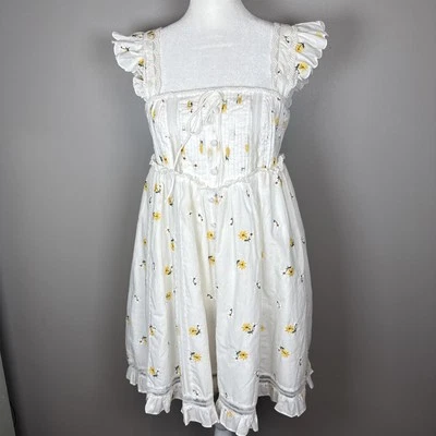 For Love & Lemons Leanne Mini Slip Dress White Floral Embroidered Size Small - Image 1 of 4