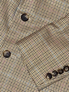 PAUL STUART Baxter Model Silk & Wool Tan Check Ticket Pkt Jacket Sport Coat 40 S - Picture 1 of 6