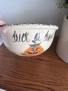 Spongeware Black Halloween Trick or Treat Bowl, Boo Candy Dish Heavy - Picture 1 of 6