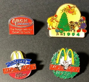 LOTE DE PINES McDONALD'S CREW 1994 (4) Monopoly de Navidad Dr. Pepper Arch Deluxe - Imagen 1 de 2