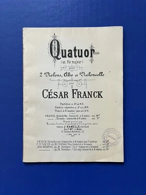 Franck - String Quartet - (c.1915) J. Hamelle Mini Study Score PB Acceptable - Image 1 of 4