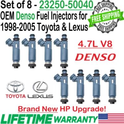NOVO Genuíno Denso x8 HP Upgrade Injetores de Combustível Para 2003-2005 Lexus GX470 4.7L V8 - Imagem 1 de 4