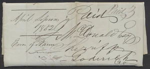 1852 Stampless SFL Manuscript Postmark Hay (Huron-UC) to Goderich Jurors Summons - Bild 1 von 5