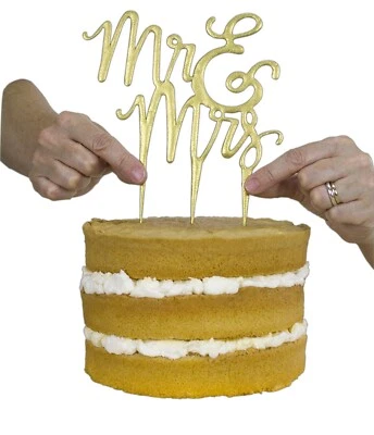 Cake Topper Mr and Mrs Cutter SCRIPT PME Wedding Cake Decoration Decorating - Image 1 of 4