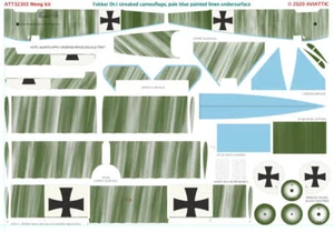 Aviattic ATT32305 1/32 Meng Fokker DR.I streaked camouflage pale blue linen - Picture 1 of 3