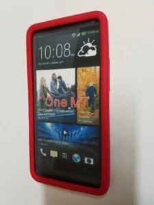 Red HTC One M7 Slim Hard Case Cover Phone Case Htcone Onem7n HtconeCase - Picture 1 of 2