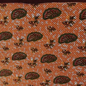 Vintage African Fabric 6+ Yds Teint Cote D’ivoire 40.5” x 232” Orange Red - Picture 1 of 7