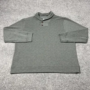 Tommy Bahama Sweater Mens XL Gray Plaid Shawl Neck Pullover Polyester Wool Blend - Picture 1 of 13