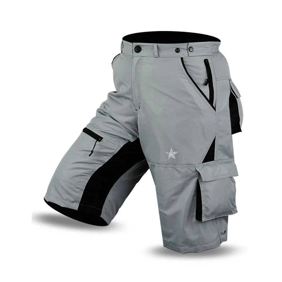 MTB Cycling Shorts Off Road Bike Coolmax Padded Detachable Liner Baggy Knicks - Image 1 of 4