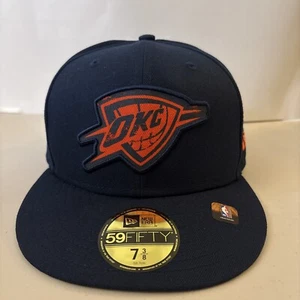 OKC Thunder NBA New Era 59Fifty Navy Blue Fitted Cap Hat Size 7 3/8 - NEW - Picture 1 of 7