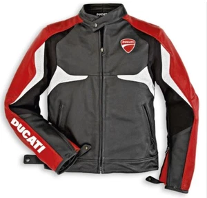 Ducati Dainese Desmo Leather Jacket Black Red New %%%% - Picture 1 of 2