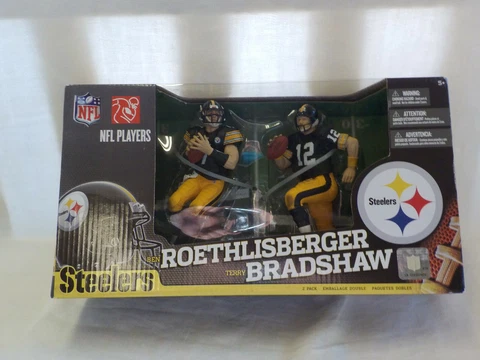 Steelers 2 Pack Action Figures T Bradshaw B Roethlisberger NIB McFarlane's 2012 Cover