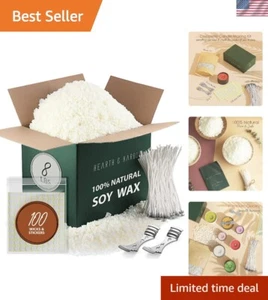 Soy Candle Making Supplies - 8 lbs Natural Wax with Wicks & Tools - Perfect Gift - Picture 1 of 11