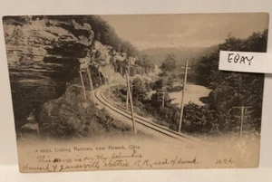 1906 COLUMBUS NEWARK & ZANESVILLE TRACTION CO. TROLLEY TRACKS NEWARK OH POSTCARD - Picture 1 of 2