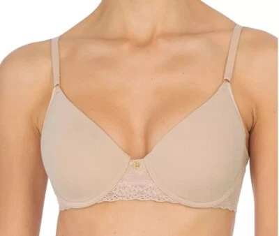 NATORI 721154 Bliss Perfection T 恤 Bra Cafe 全新 34C 码 — 第 1/4 张图片