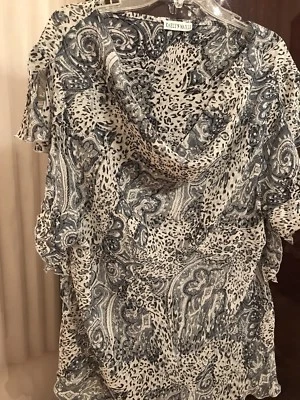 Kaelyn-Max-II 3X Grey Glittering Multicolor Blouse - Image 1 of 4