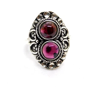 Anillo de amatista natural tamaño 7,75 - joyería hecha a mano de plata de ley 925 - JP11155 - Imagen 1 de 4