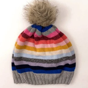 Gap Kids Rainbow Pattern Winter Pom Pom Hat L/XL Kids - Picture 1 of 6