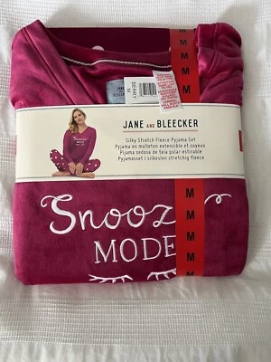 JANE & BLEECKER Jane and Bleecker Silky Stretch Fleece Pyjama set - Size MEDIUM ~ New With Tags