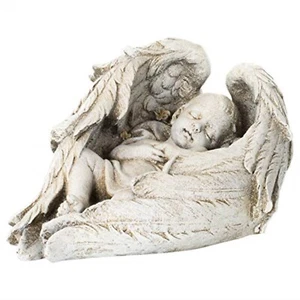 Roman Joseph Studio Sleeping Baby in Wings Garden Statue 6 Inch Grey 604021 - Picture 1 of 5