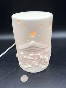 Presepe Natalizio Biscotto Porcellana Illuminato 5,5" Perfetto Luce Notturna - Foto 1 di 14