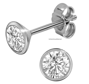 Pendientes copa blanco 1 par plata 925 3,0 mm NUEVO unisex - Imagen 1 de 3