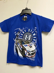 Tony Stewart #14 Nascar Speed Bolt Youth 2-Sided T-Shirt Blue Size Small - Picture 1 of 2