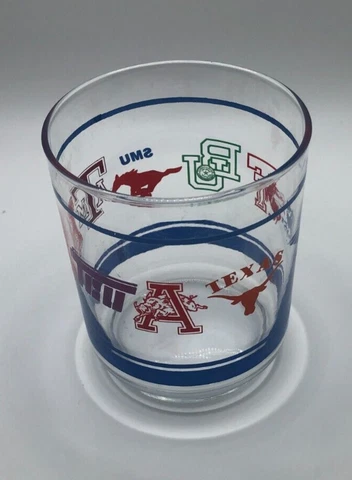 Vintage 80's Southwest Conference SWC Team Logos Glass Tumbler - Ships Fast #342 Cover