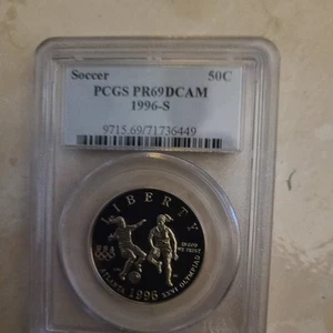 1996-S Soccer Commemorative Half PR68DCAM PCGS Proof 68 Deep Cameo - Picture 1 of 1