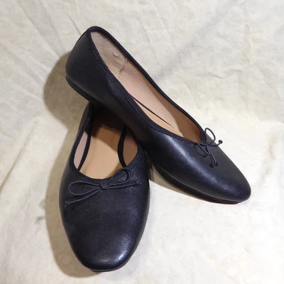 🩰 Sapatilhas de balé Old Navy Classis 8,5 M couro preto; arcos; palmilha acolchoada - Imagem 1 de 4