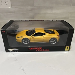 ** 1/18 Hot Wheels Elite Ferrari 458 Italia YELLOW RARE Limited Edition ** - Picture 1 of 16