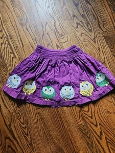 Mini Boden Girls' Purple Owl Skirt Size 5-6 - Picture 1 of 5