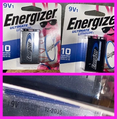 Lot Of TWO ENERGIZER 9V Batteries ULTIMATE LITHIUM New Sealed Exp 2036 (12/2035) - Image 1 of 4