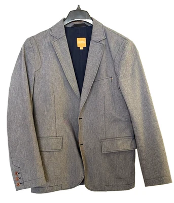 UNIQUE Hugo Boss mens blazer US 40r EU 50 gray w orange detail - Image 1 of 4
