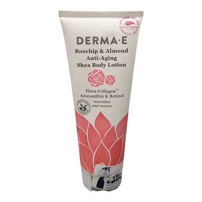 Derma E - Loción corporal antienvejecimiento de karité rosa mosqueta y almendra, flora-colágeno 8 oz Foto 1 de 2