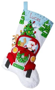 18 Felt Applique Stocking Kit, Jolly Deliveries, DIY, Arts, Crafts, 89552E - Picture 1 of 1