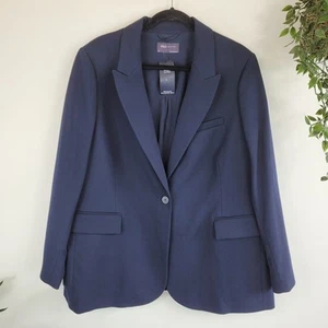 Marks & Spencer Navy Blue Blazer Jacket Fully Lined Size Uk 22 BNWT - Picture 1 of 9