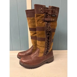 Kanyon Waterproof Outdoor Tall Boots UK 7 US 8 Brown Leather Suede Lace Up - Picture 1 of 7