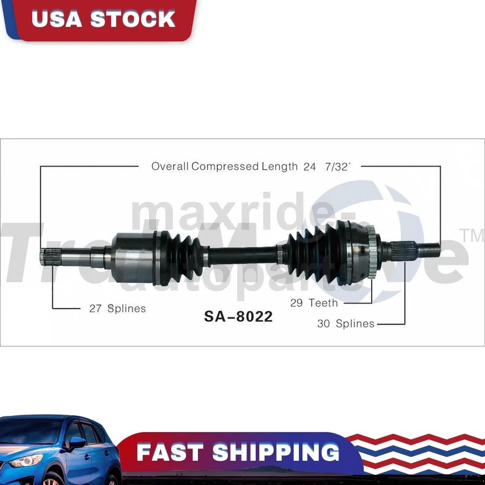 Eje delantero derecho TrakMotive CV compatible con 2002 2003 2004 2005 2006 2007 Saab 9-5 Foto 1 de 1