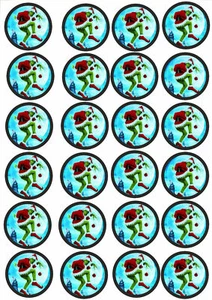 24 Muffin & Cupcake Aufleger Geburtstag Oblate - Fondant Der Grinch C1 - Bild 1 von 1