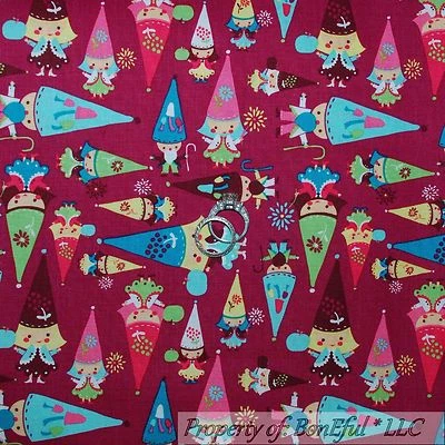 Edredón de algodón BonEful tela FQ de colección rosa azul púrpura verde GNOME flor jardín EE. UU. Foto 1 de 4