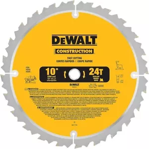 NEW DeWALT 10" Table Saw Blade 5/8-Inch Arbor 24-Tooth DW3112 ~ Free Shipping - Picture 1 of 5