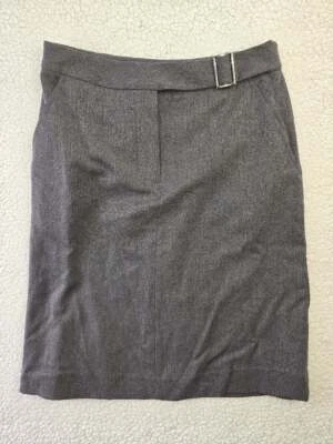 Falda MERONA Talla 4 Para Mujer Gris Cinturón Falda Lápiz Hasta la Rodilla Foto 1 de 3