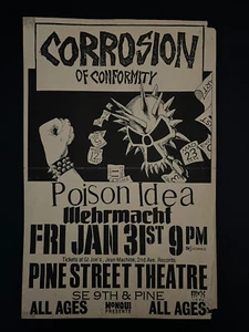 Original 1986 Corrosion of Conformity Poison Idea Concert Poster 11x17” punk PSC - Picture 1 of 3