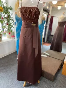Bella Formals Chocolate Beaded Prom Evening Bridesmaids Cocktail Dress size 12 - Picture 1 of 8