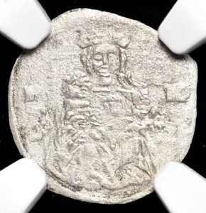 Hungary 1523 LB Madonna & Child, Hungarian King Lajos Louis II Denar Coin NGC XF - Picture 1 of 5