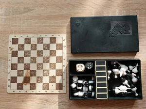 Vintage Road Board Games USSR Chess Checkers Dominoes - Picture 1 of 12