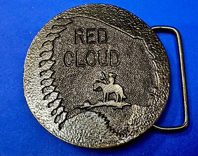 Red Cloud - Native American Indiana Horseback Antigo Fivela de cinto Wyoming Studio - Imagem 1 de 4