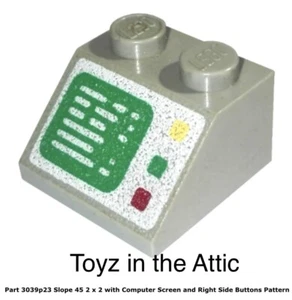 Lego 1x 3039p23 Light Gray Slope 45 2 x 2 with Computer Screen Vg/fn - Picture 1 of 1